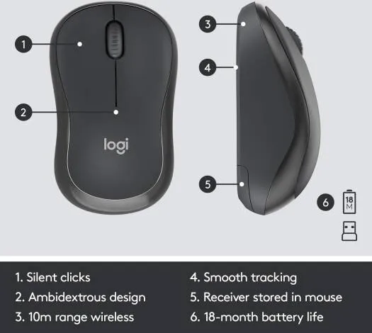 Logitech MK295 Silent Wireless Keyboard and Mouse Combo - Image 3
